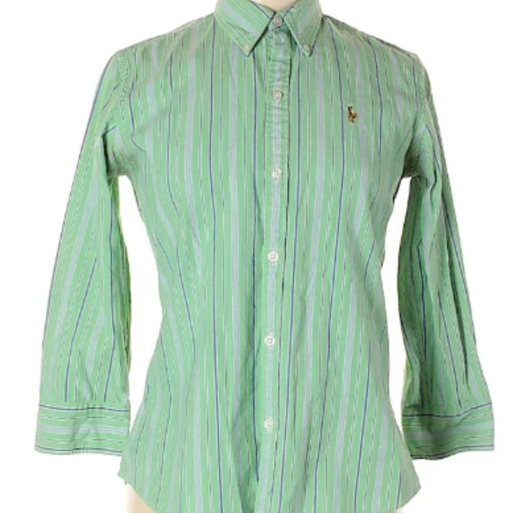 Ralph Lauren 3/4 Sleeve Button Up. Size 8.